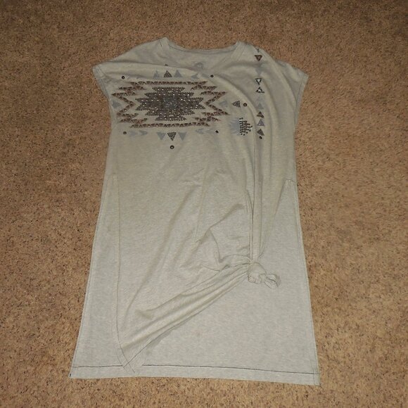Double D Ranch Light Gray Tunic with Geometric Pattern - Picture 1 of 4